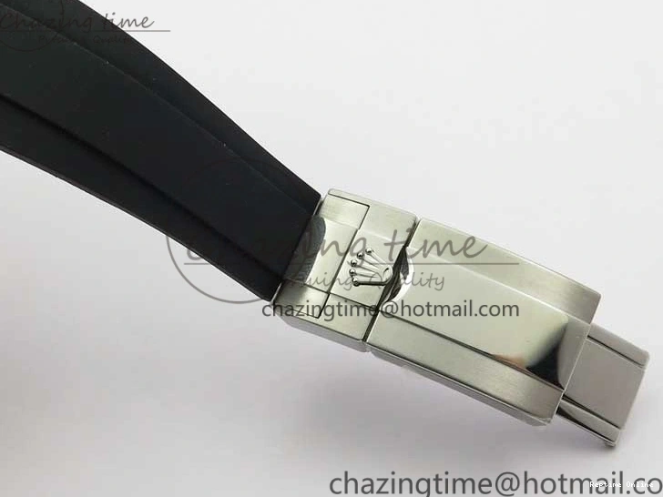 0416 Yacht-Master 116655 ARF SS Custom Made Black Ceramic Bezel on Oysterflex Rubber Strap A HighPerformance 3064